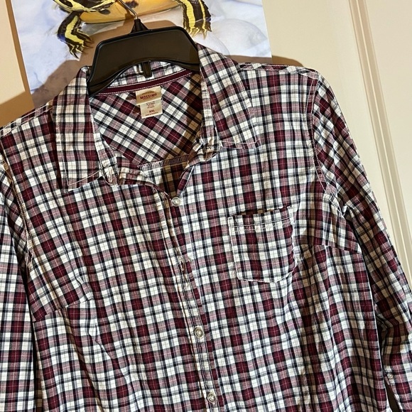 MOSSIMO Juniors Sz-XXL Button-up Top, Plaid-Not Flannel-Very Stretchy-Fitted Cut - Picture 2 of 13